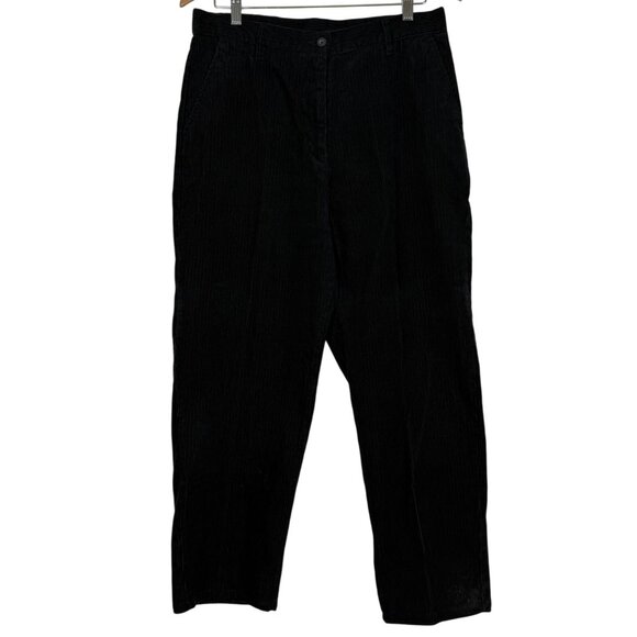 Woolrich Pants - Vtg Woolrich Wide Wale Corduroy Trouser Pants 12 High Rise Bareback Black Cotton